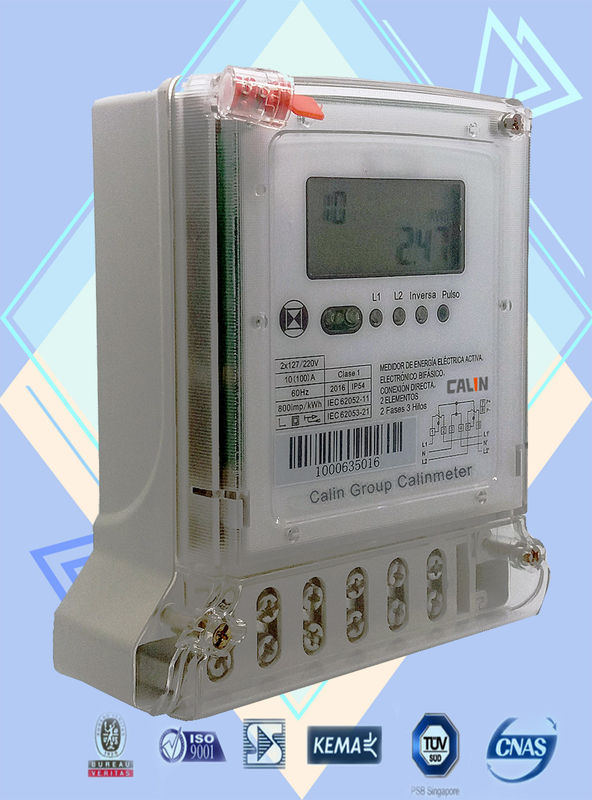 Стандарт IEC электрический счетчик 2 участков, 3 связывает проволокой метры электричества предплаты