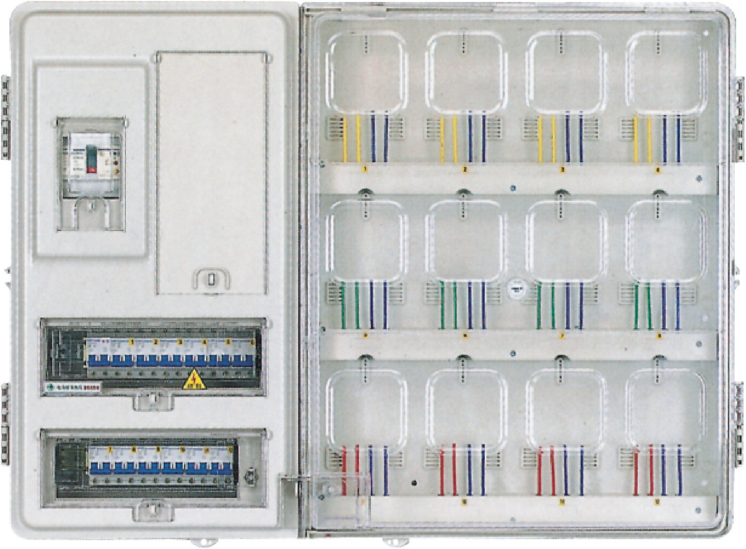 Коробка Mcb электрического счетчика 12 положений прозрачная внешняя пожаробезопасное
